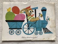 Régi rajzos Húsvéti képeslap - B. Lazetzky Stella rajz                          -5.