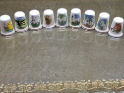 Birchcroft fine bone china made in England porcelain Easter thimble selection lamb bunny goose