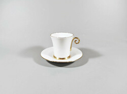 HERENDI, ARANY FEHÉR (QH-OR) MINTÁS ESPRESSO KÁVÉSCSÉSZE ÉS ALÁTÉT, KÉZZEL FESTETT PORCELÁN (I221)