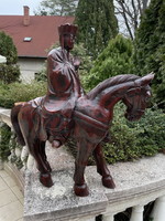 Rider sitting on a large wooden horse 76cm !!!!!