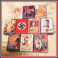German Empire *** old (about 50 years old) wooden box match set - 10 pcs *** Adolf Hitler