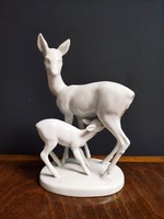 Herendi porcelán szobor (őzek, P. Farkas)