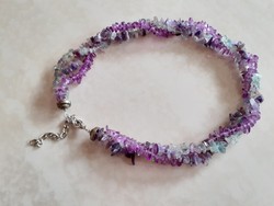 Vintage lila ásvány nyaklánc