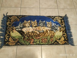 Beautiful kitten, silk moket tapestry 110x50 cm for sale!