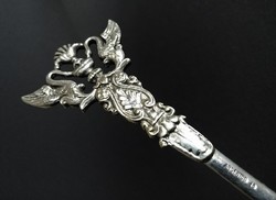 Argentor art nouveau silver-plated leaf-opening knife, 1900 Vienna