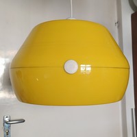 Retro - space age yellow plastic hanging lamp - polam