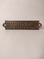 Dessauer és Márkus Budapest régi gép réz tábla