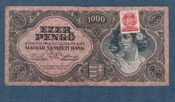 1000 Pengő 1945 dézsmabélyeggel
