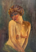 Marked Heigl, c. 1920: Art deco female nude f599