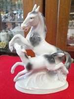 German, Germany fasold & stauch bock wallendorf foal with mother porcelain figure.