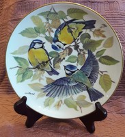 Kék cinege madaras porcelán tányér, falitányér (L3466)