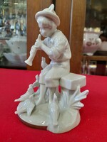 Alt German, Germany Grafenthal Weiss Kühnert 1891-1900 pigeon musician boy porcelain figure.