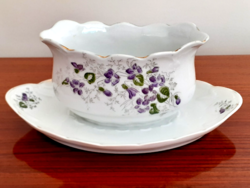 Antique porcelain violet sauce bowl serving sauce