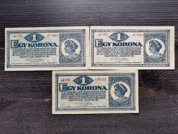 1 Crown 1920 vf 3 pcs