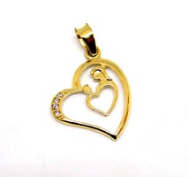 Mother with child gold heart pendant (zal-au109364)