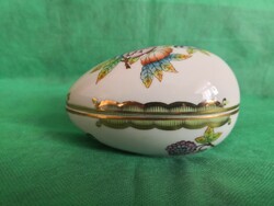 Herendi, dús festésű Victoria mintás tojás bonbonier (Viktória)
