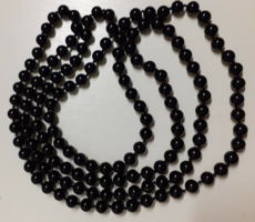 Retro long black porcelain knotted necklace