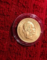 1915 Ferenc József arany dukát 986/1000 finomság aranyérme utánveret fémpénz 3,49g