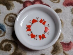 Retro Alföldi porcelán szivecskés csészefedő 6.5 cm