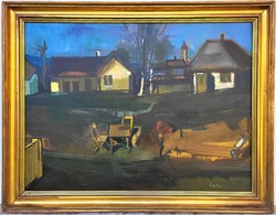 Gaál domokos (1940 - ) landscape c. Gallery oil painting. 90X70cm with original guarantee!