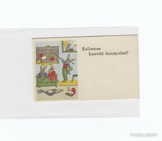 Húsvéti képeslap kicsi üdvözlő kártya postatiszta
