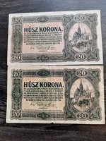 20 korona VF 2db