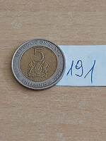 Kenya 5 shillings 1997 2nd president daniel t. Arap moi, binet 191.