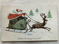 Régi rajzos Karácsonyi képeslap -    Szilas Győző     rajz                          -5.