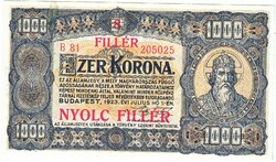Magyarország 1000 korona / 8 fillér REPLIKA 1923 UNC