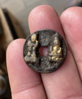 Antik aranyozott Kínai bronz érme pénz    Kina