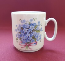 Rösler Tettau Bavaria német porcelán csésze bögre nefelejcs virág mintával