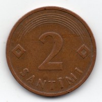 Lettország 2 lett santim, 1992