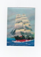 Üdvözlő képeslap postatiszta hajós 3-D