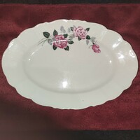 Mz Czech rose porcelain oval serving plate, steak plate, pastry - marked