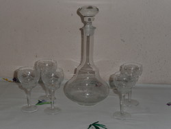 Régebbi üveg likőrös készlet ( 6 db-os )