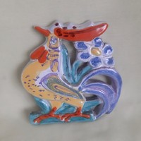 Retro! Hungarian ceramic rooster, Majoros ceramic rooster wall decoration rarity!