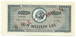 1000000 Lei 1947 Romania aunc-unc pattern specimen