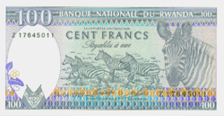 Ruanda 100 Frank 1989 UNC