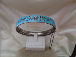 Antique silver enamel bracelet / wristband