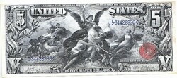 Usa 5 silver dollar 1896 replica
