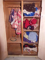 Wardrobe - from 1937 - by Rósika Orbán - 47 x 30 x 16 cm - clothes - sinks - hangers - mirror