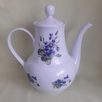 German porcelain teapot, jug, spout, violet pattern