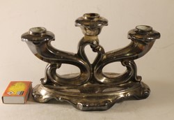 Silver-plated porcelain candle holder 568