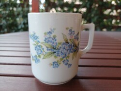 Régi Zsolnay porcelán bögre- nefelejcses-  vintage