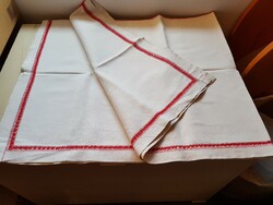 Vintage! 150 X 120 home-woven linen tablecloth