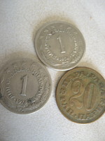 Jugoszláv 1 dínár és 20 para 1974