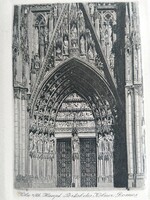 Köln hauptportal d.Domes etching (original radierung)