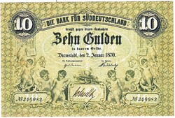 Német államok 10 golden / német forint / 1870 REPLIKA
