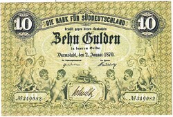 Német államok 10 gulden / német forint / 1870 REPLIKA