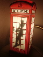 olasz árnyképes telefonfülke lámpa  34 cm